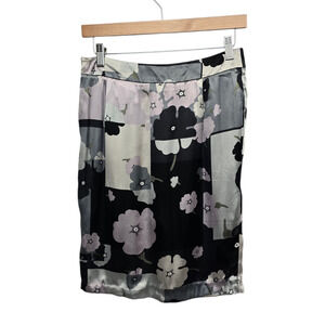 Love Moschino Skirt Womens 6 Pleated Silk‎ Blend Floral Print Designer Dressy